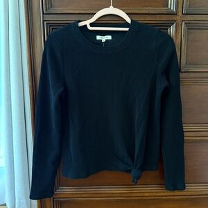 NWT Madewell Black Ribbed Knot Front Top